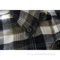 No Pilling Pure Cotton Men Frosted Plaid Shirt